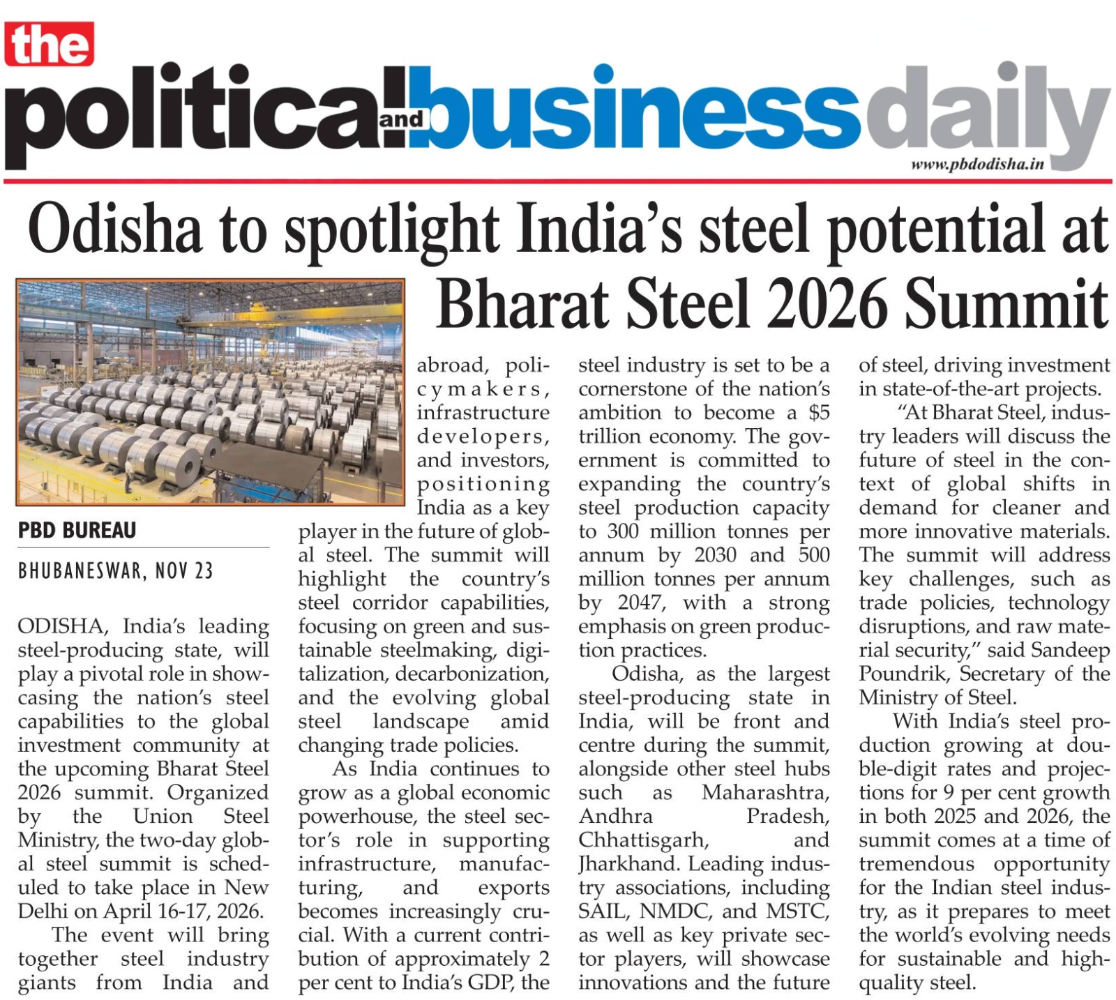 Bharat Steel 2026 News Snippet 2